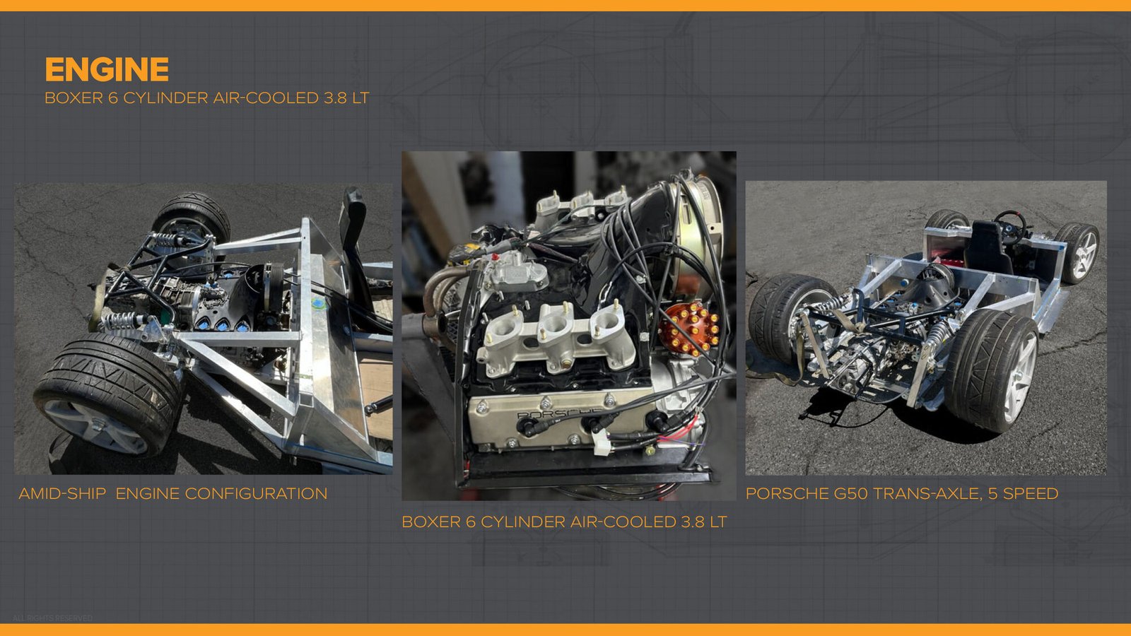 Boxer six-cylinder air-cooled engine, engineering documentation plate